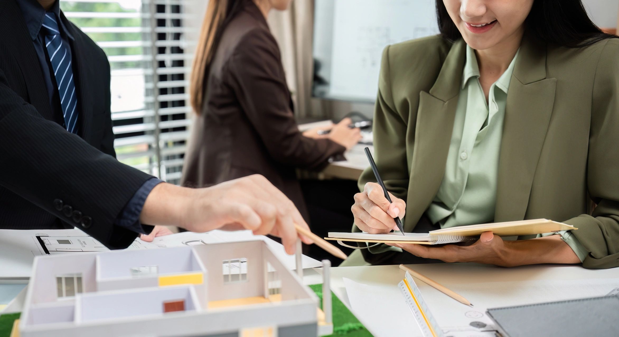 real estate marketing team modern office